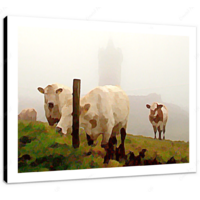 Cows & Castle 16 x 12" (40.5 X 30.5cm) Canvas Print