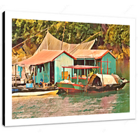 Fishermen Huts  16 x 12" (40.5 X 30.5cm) Canvas Print