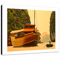 Boat Vendor 16 x 12" (40.5 X 30.5cm) Canvas Print