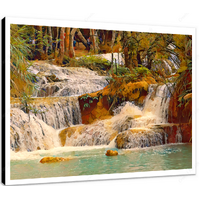 Kuang Si Falls I  12 X 12" (30.5 X 30.5cm) Canvas Print