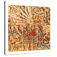 Mayan Freize III 12 X 12" (30.5 X 30.5cm) Canvas Print