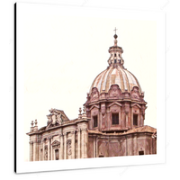 Santi Luca e Martina Dome 12 X 12" (30.5 X 30.5cm) Canvas Print