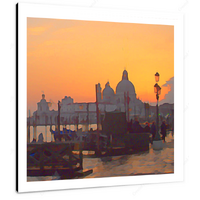 Sunset over Santa Mara della Salute 12 X 12" (30.5 X 30.5cm) Canvas Print