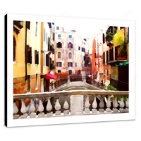 Venice Canal Bridge 12 X 12" (30.5 X 30.5cm) Canvas Print