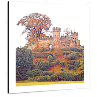 Warwick Castle I 12 X 12" (30.5 X 30.5cm) Canvas Print