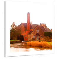 Water Mill 12 X 12" (30.5 X 30.5cm) Canvas Print